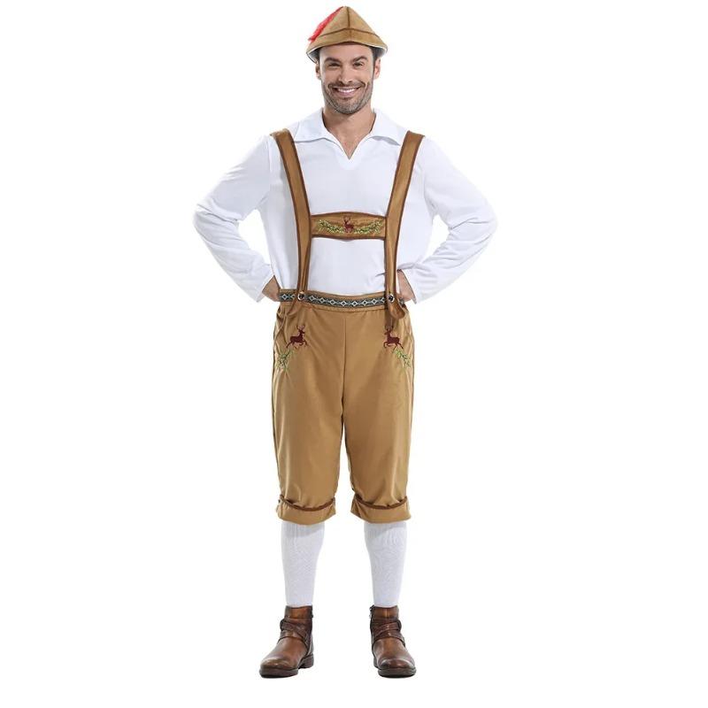 Cosplay Fancy Dress Halloween Party Costume Carnival Outfit Adult Men's Bavarian German Beer Festival Short Sleeve