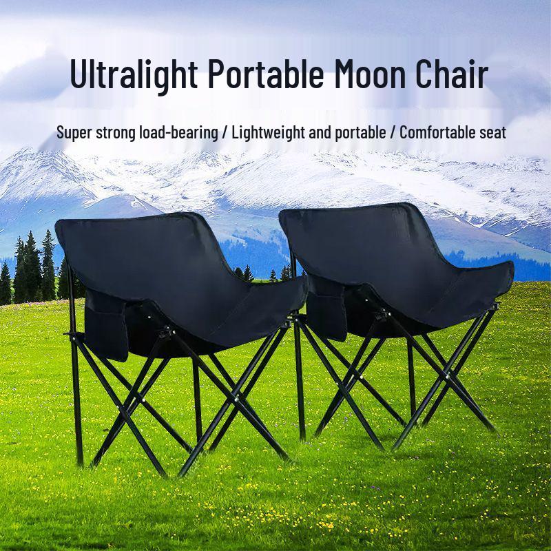 Foldable Moon Chair: Portable, Thickened for Outdoor Camping, Beach Trips, Fishing, and Picnics.