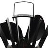 Heat Operated Stove Fan 4 Blades Black