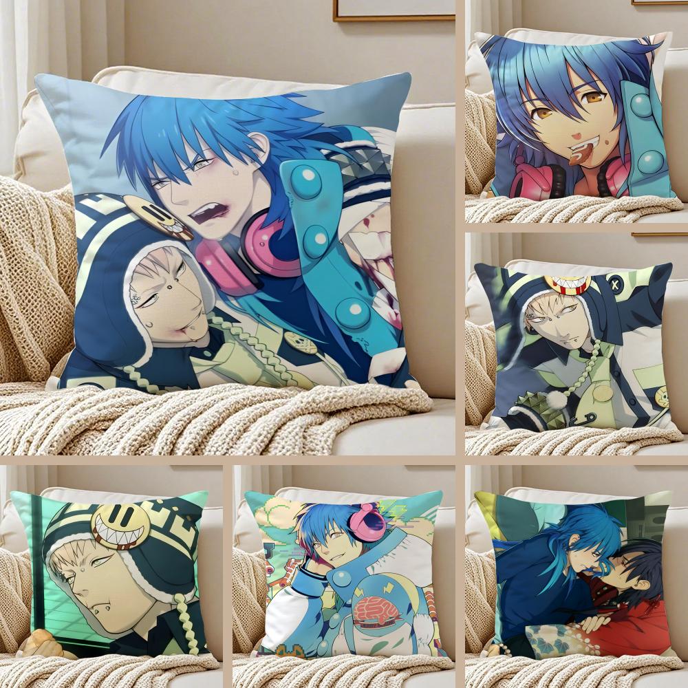 Dark BL Japanese Anime DDramatical Murder Cushion Cover Pillowcase Antidustmite Invisible Zipper Short Plush Sofa Cushion
