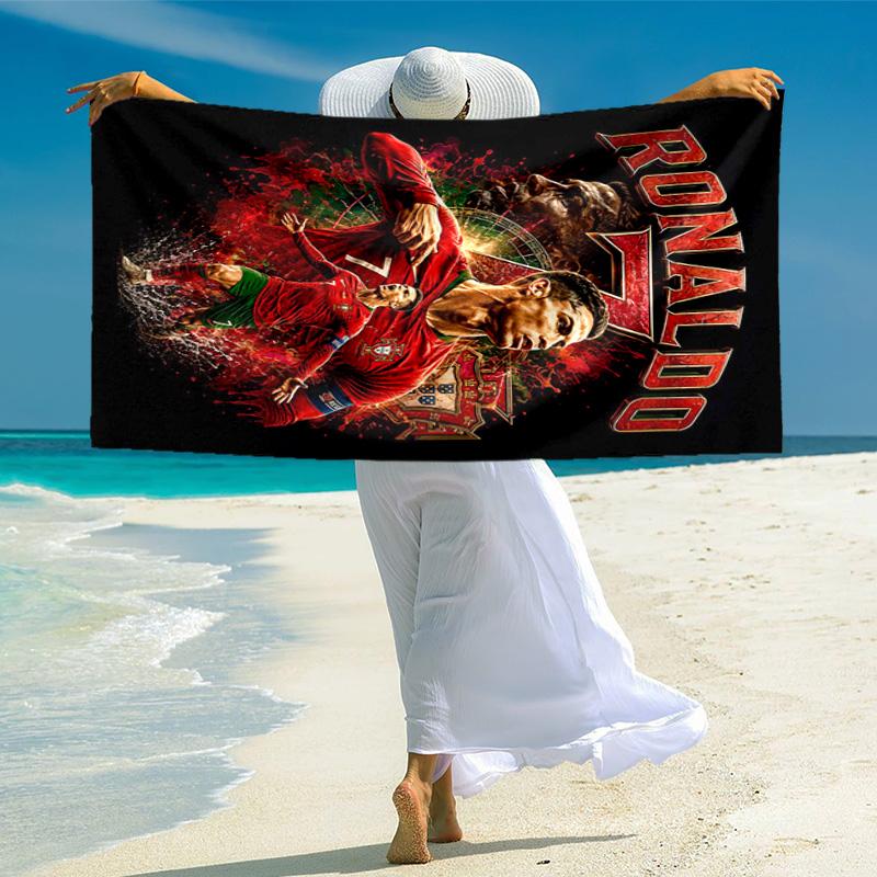 Cristiano Ronaldo Portugal Football Legend Ronaldo Beach Towel Soft Portable For Travel Absorbent Bath Towel Outdoor Pool Towel Swim Travel And Vacati