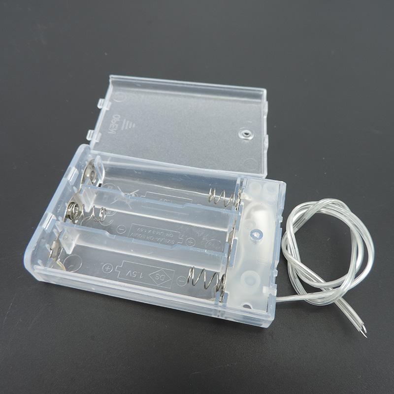 3slot  AA Battery Holder Box Case with Switch  2slot AA 4.5V Battery Holder Box Case with Lead Transparent Box Q1