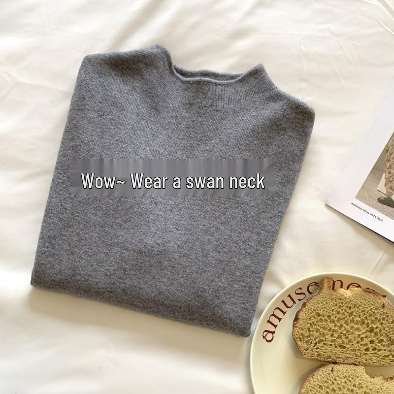 Women's Dopamine High Neck Fleece Sweater - 2025 Spring Collection, Warm & Thick Knitted Base Layer Top