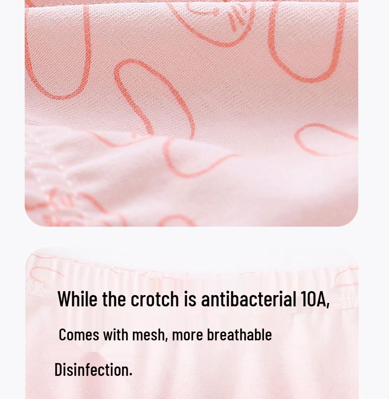 Girls' Cartoon Pattern Cotton Boxer Briefs - Thin, Antibacterial, Four Seasons Toddler & Young Child Style