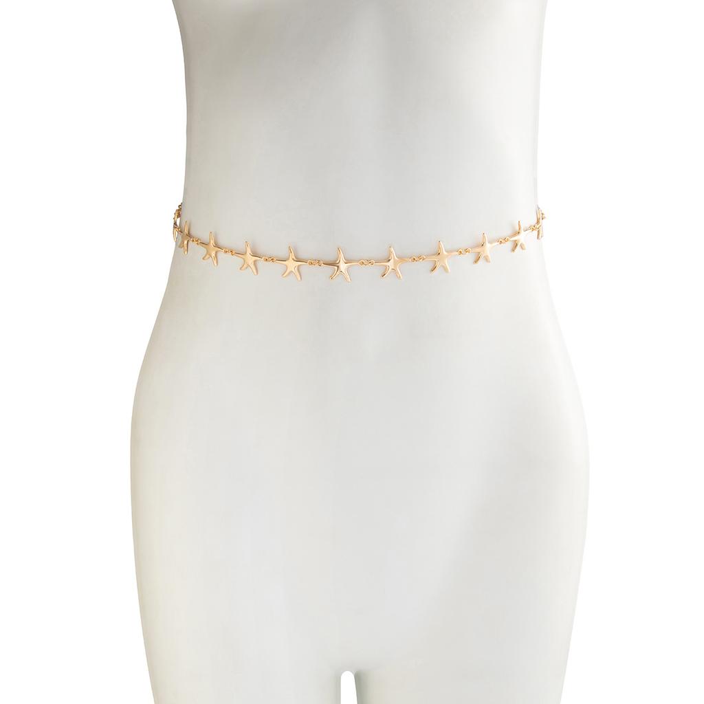 Beach Resort Wind Starfish Pendant Waist Chain Sexy Metal Chain Body Chain
