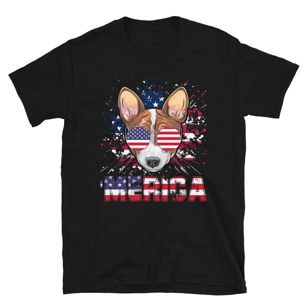 Super Cool Dog Merica July 4th of July USA US Flag T-Shirt XXXL