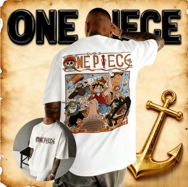 2026 Summer One Piece Animation Brand 100Cotton All Characters Printed Tshirt for Unisex Short Sleeve Casual Adult Children