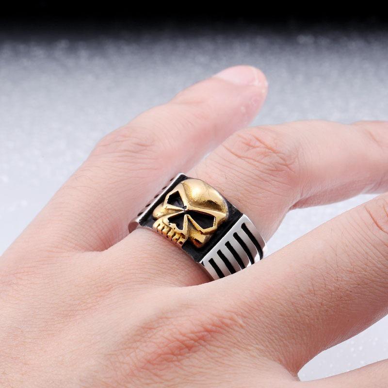 European and American Motorcycle Men's Skull Bracelet Ring