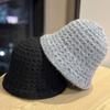 New Autumn and Winter Warm Knitted Fisherman Hat for Women Japanese Style Simple and Fashionable Face Showing Small Travel Casual Bucket Hat