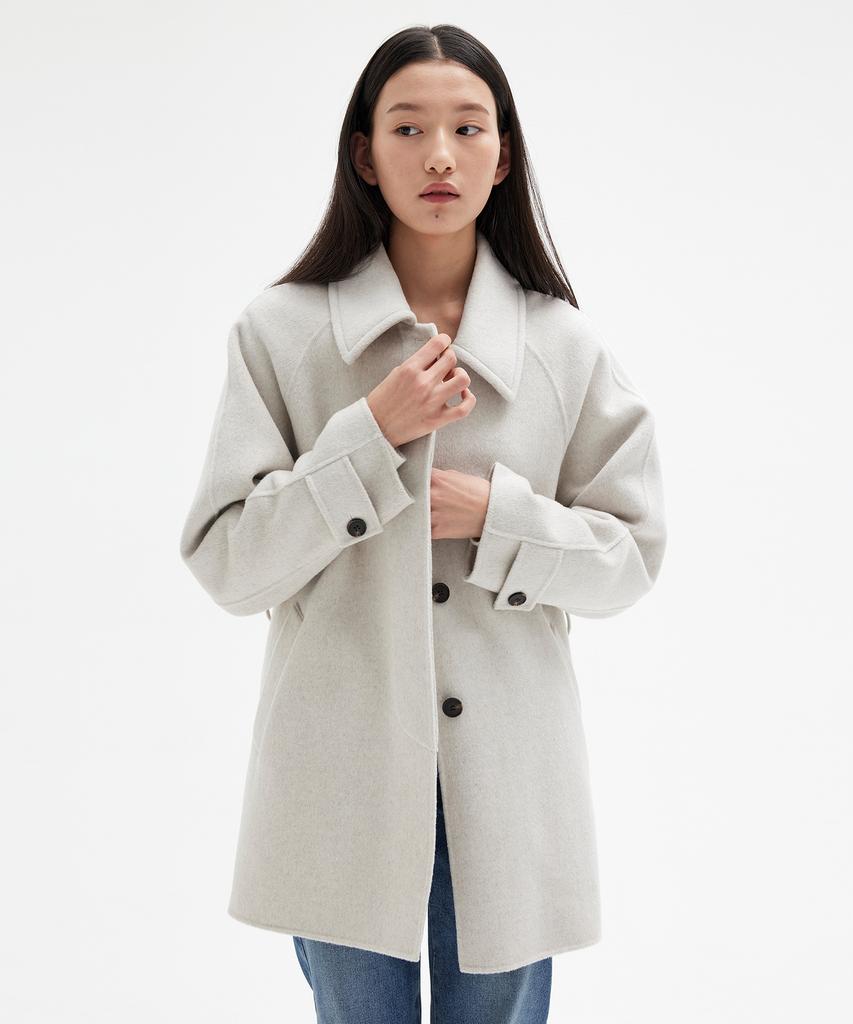 MIND BRIDGE WOMEN [W] Handmade Belted Half Coat - 2 Colors