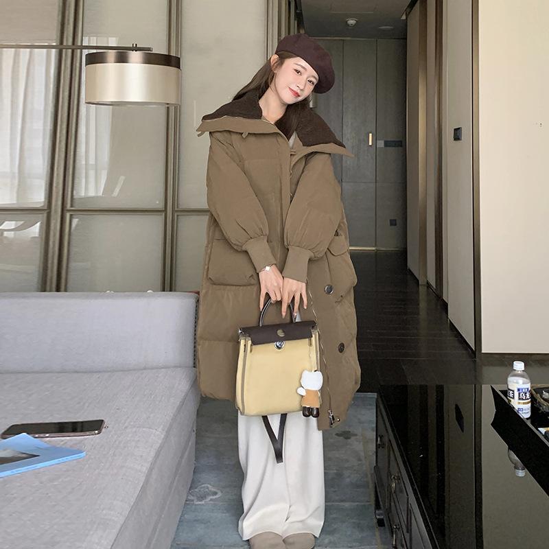 

2025 new cotton-padded women s winter medium and long Korean version loose high-end jacket design cotton-padded jacket thickened cotton-padded jacket L хакі