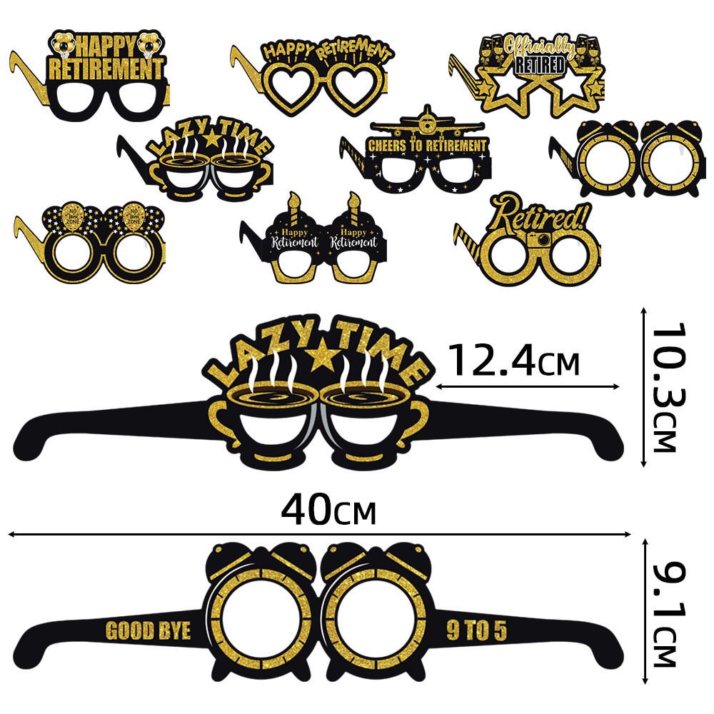 Decoration Paper Party Glasses Retirement Theme Game Photo Props Vzard Mask