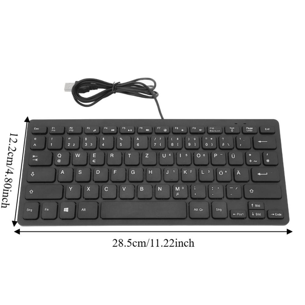 Durable 78 Keys Language Keyboard Splash Proof Plug and Play Ultra Thin Keyboard Compact Keyboard Desktop