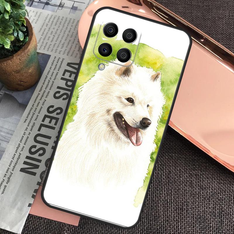 Cartoon Samoyed Dog For Samsung Galaxy M34 M54 M14 M53 M33 M13 M12 M32 M52 M20 M15 M55 M21 M51 M30s M31s Case