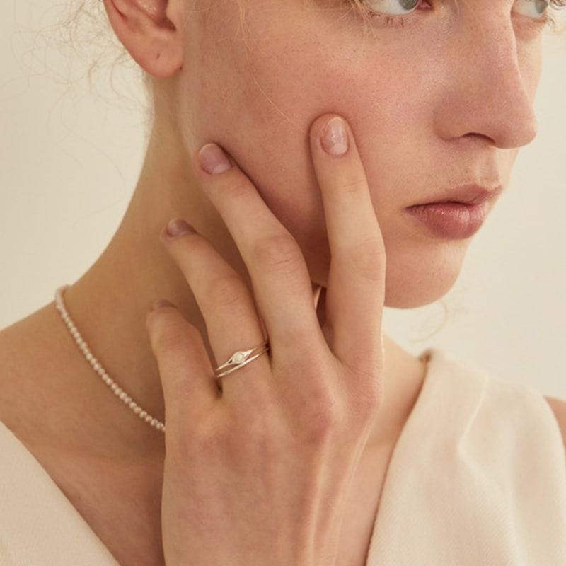 LUNNE Silver 925 Pearl Ring #LSR34
