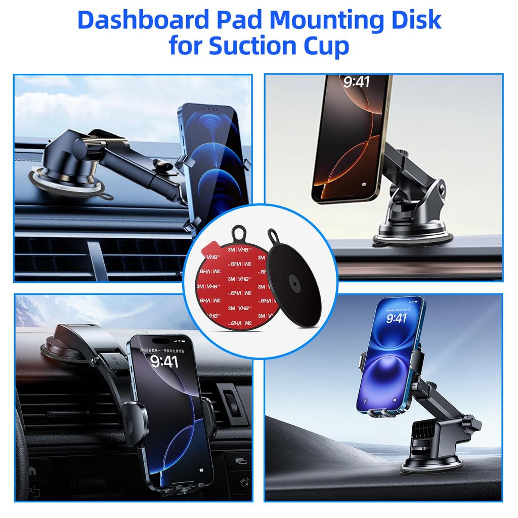 Dashboard Pad Mounting Disc for Suction Cup 3.75 Inch Large