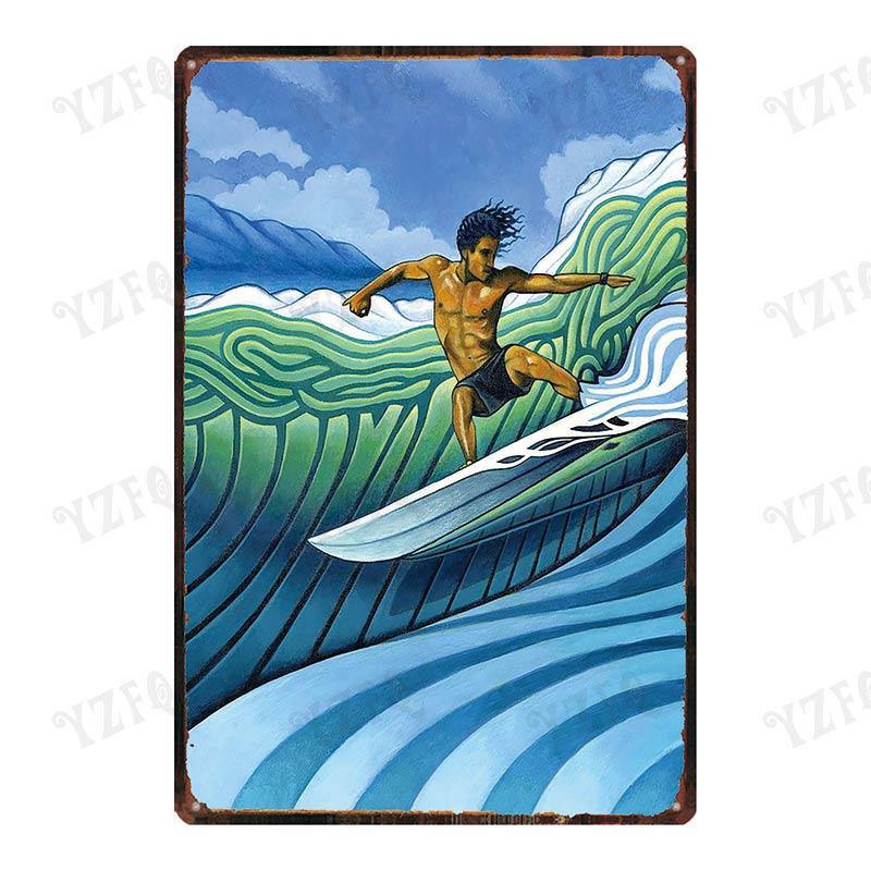 Aloha  Vintage Tin Sign Metal Plates For Wall Art Retro Home Living Room Decor Poster 30X20CM DU-4007A