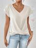 2026 Bestseller Women's Solid V-neck Short-Sleeve T-shirt - Elegant Spring/Summer Top