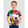 Kids T-shirts Summer Boys' Short Sleeved T-shirt 3D Printed Illusion, Cartoon Sports Football Top for Middle Aged Children Tees