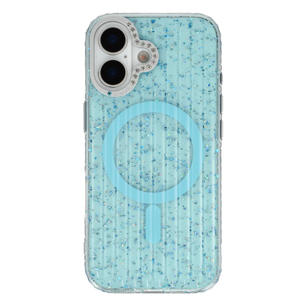 For iPhone 17 Case Compatible with MagSafe IMD Glitter Glacier Texture TPU PC Phone Back Cover
