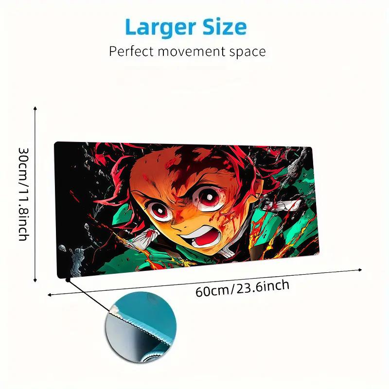 Demon Slayer Kimetsu no Yaiba Print Cushion Non-slip Laptop Tablet Big Mousepad XXL Mat Mini PC Playmat With Lock edge