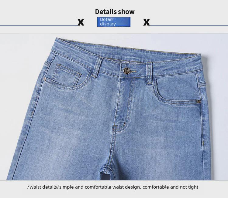 2023 Men's Slim Fit Straight Jeans: Printed, Dyed, Embroidered, and Comfortable Casual Pants
