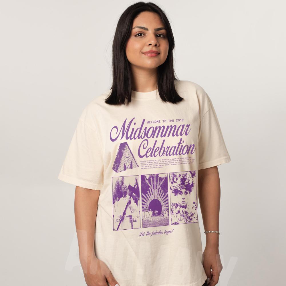 Retro Midsommar Celebration TShirt Funny Modern Horror Movie Tee Shirt Graphic Clothing Short Sleeve Shirt Unisex