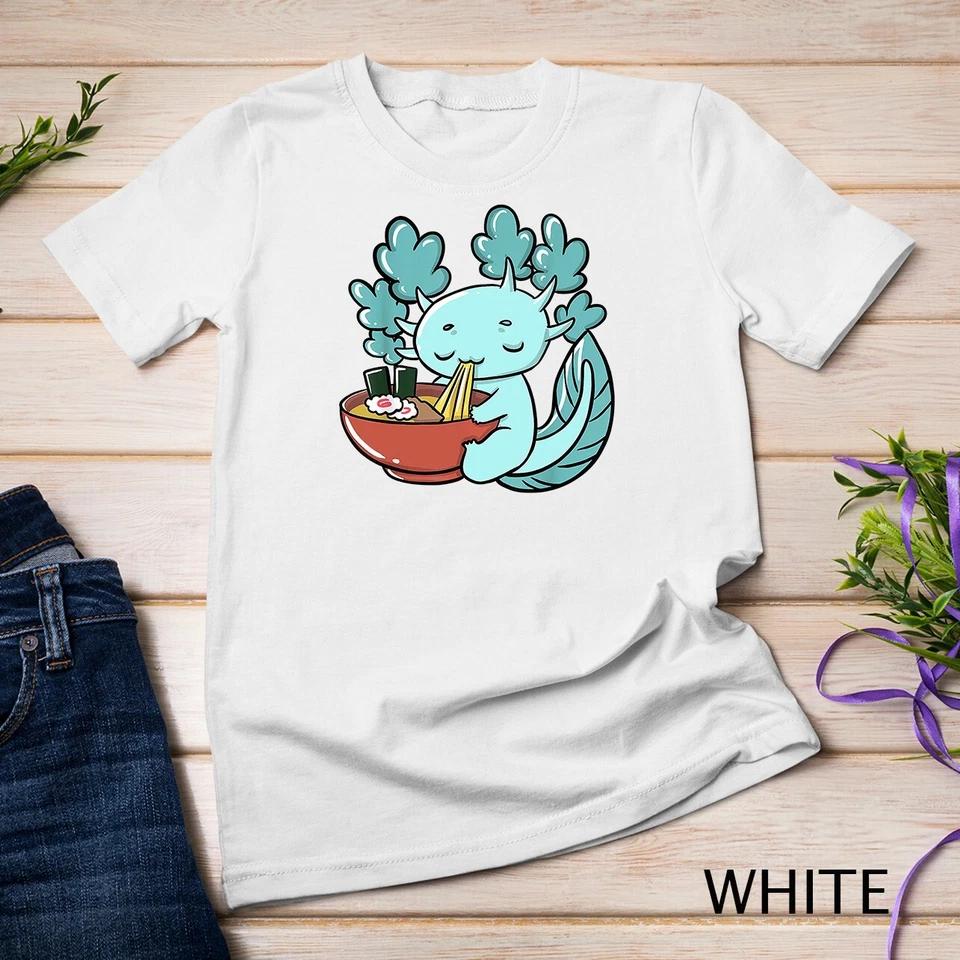 Cute Kawaii Anime Axolotl Japanese Ramen Noodles T-Shirt Unisex T-shirt 8 S
