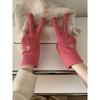 Women's Wool Gloves In Autumn and Winter Korean Cute Bear Embroidery Knitted Touch Screen Student Warm Riding Gloves Windproof
