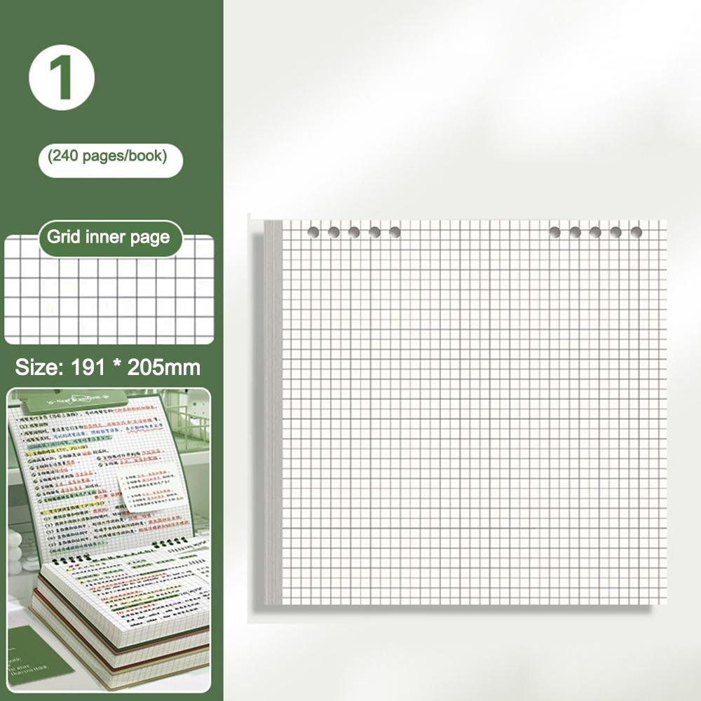 Thickened 120 Pages Loose-leaf Notebook Color Flip Up Diary Book Detachable Grid Inner Pages Notepad Gift