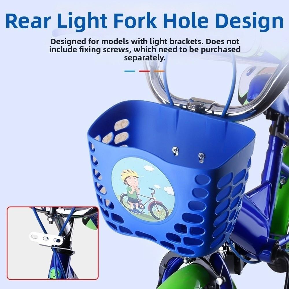 Cartoon Patten Children Kids Basket Plastic Student Front Basket Bike Carrier Bag Bike Accessories