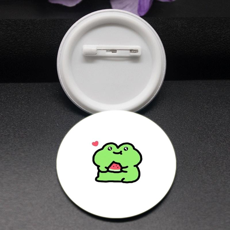 32/44/58mm Cartoon Animal Simple Drawing Badges Frog/ Cat/Squirrel/Lizard, Duck Art Brooch Backpack Decor Accessories Gifts Pins