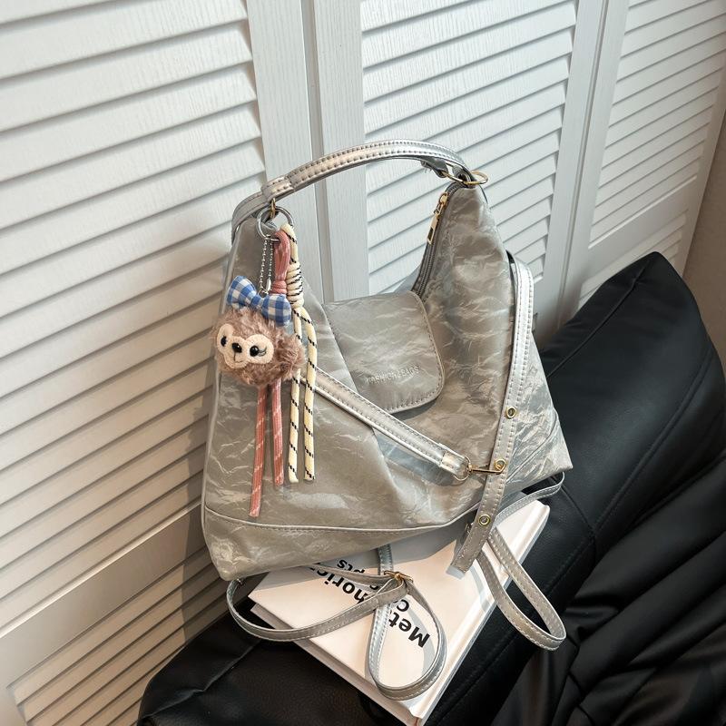 2025 Spring New Messenger Tote Bag Fashion Casual Backpack Simple Retro Bag Underarm Bag Women