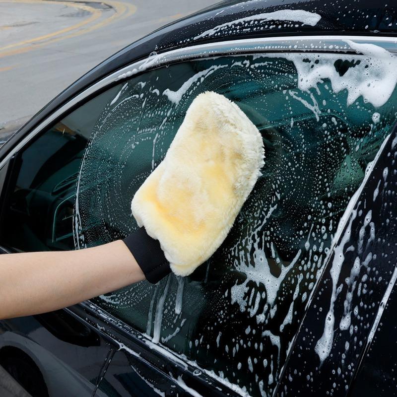 Gants de Lavage de Voiture Double Face en Peluche Épaissis Universels en Laine Imitation Peluche Gants de Nettoyage Velours Corail Gants de Lavage de Voiture