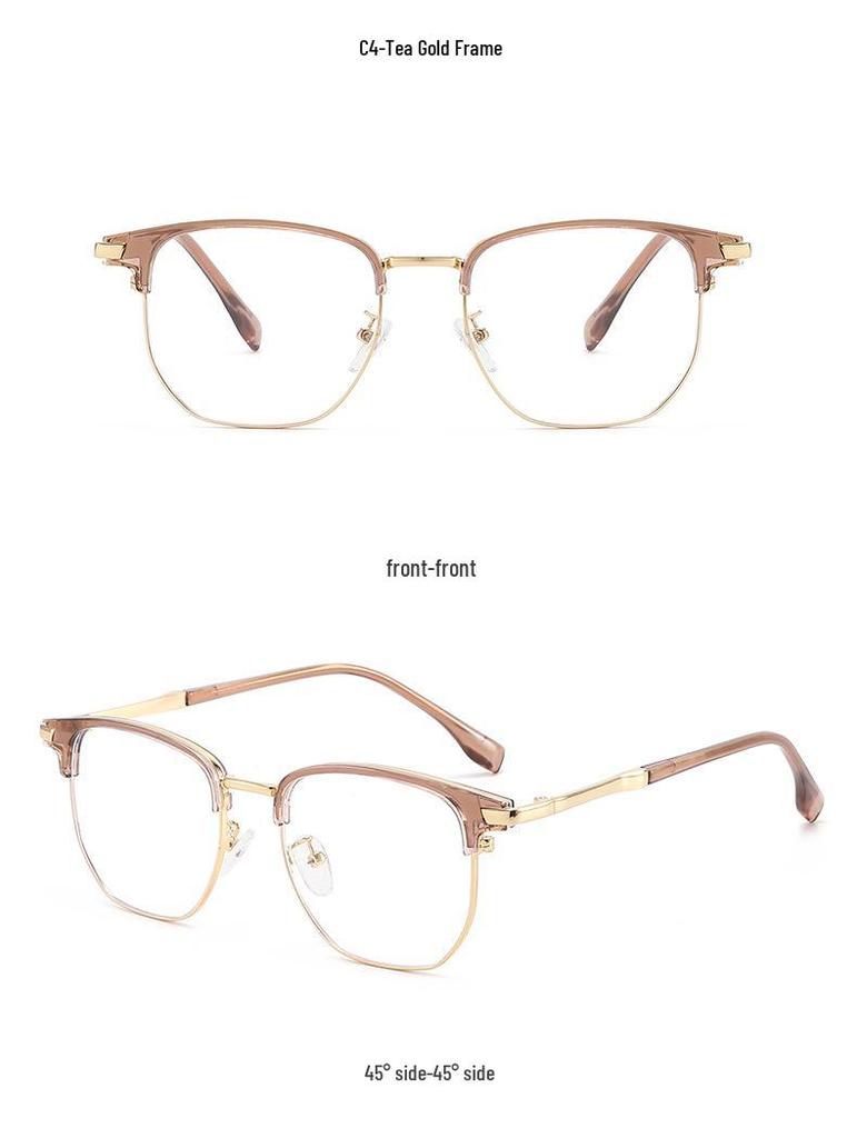 2026 TR90 Ultra-light Semi-rim Browline Blue Light Blocking Business Glasses Frame