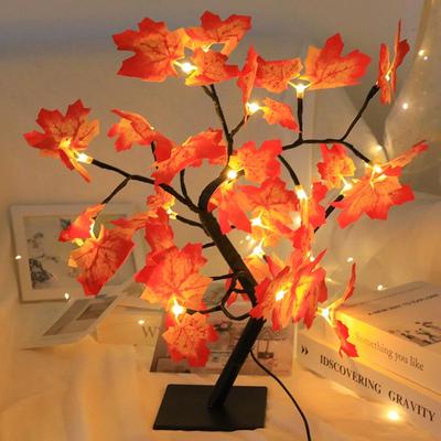 Cherry Blossom & Maple Leaf LED Tree Night Light - Creative Desktop Decoration Atmosphere Lamp
