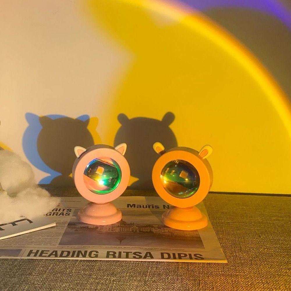 Portable Bedroom Projection Sunset Lamp Light Night Light Atmosphere Led Light Bedside Table Lamp