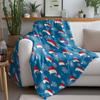 Festive Santa Throw Blanket Cozy Flannel Fleece Navidad Christmas Holiday Decor Gift Warm Soft Home Bedding Blanket