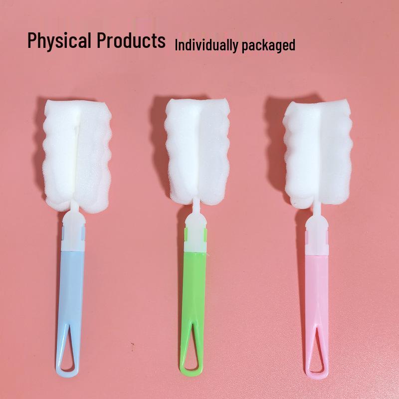 Long Handle Rotating Brush for Cleaning Glasses, Bottles, Teacups, and Baby Bottles