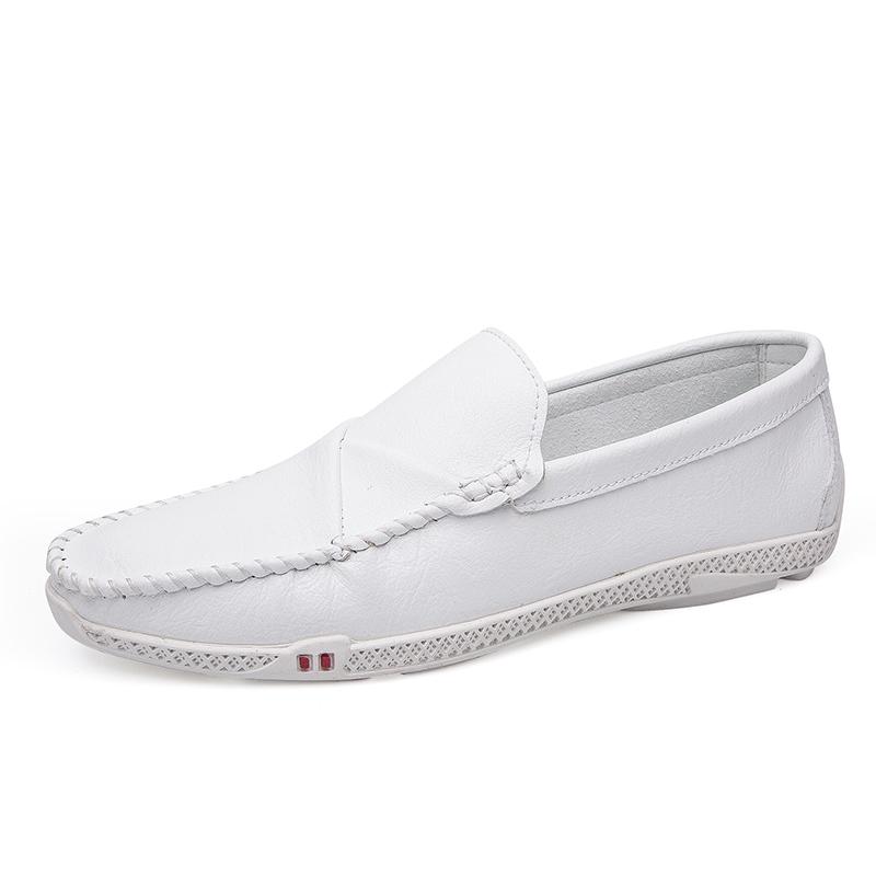 Leather Men Shoes Luxury Designer 2026 Casual Slip On Flats Penny Loafers Men Moccasins White Male Driving Shoes Chaussure Homme