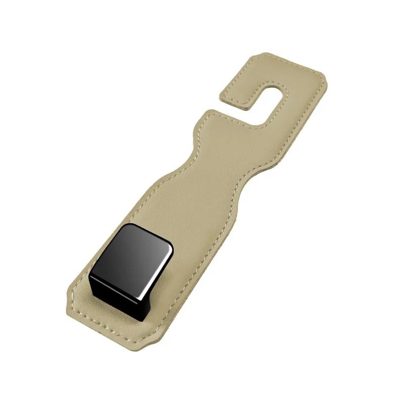 Hidden Car Back Seat Hook Headrest Suede Leather Soft Hanging Hook 20kg Load-Bearing Wear-Resistant Rear Row Hanger High Quality