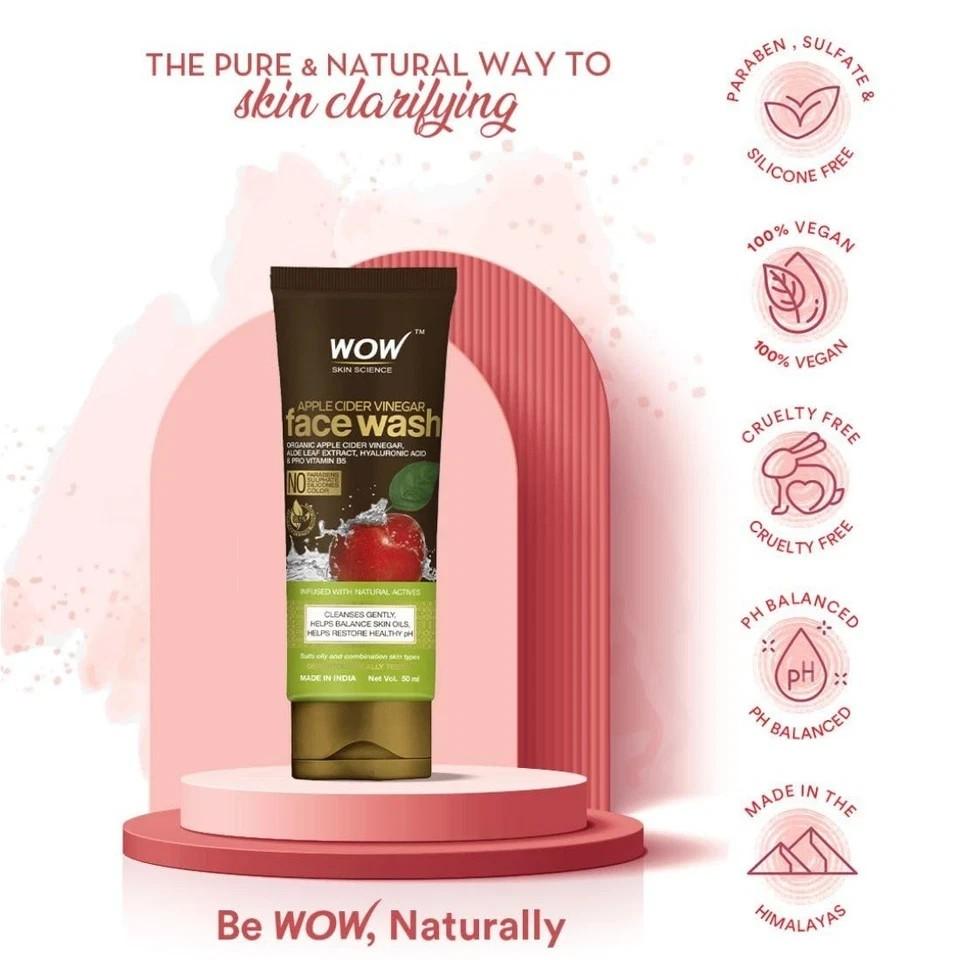 WOW Apple Cider Foaming Face Wash 100ml | Deep Clean Oily Acne Skin