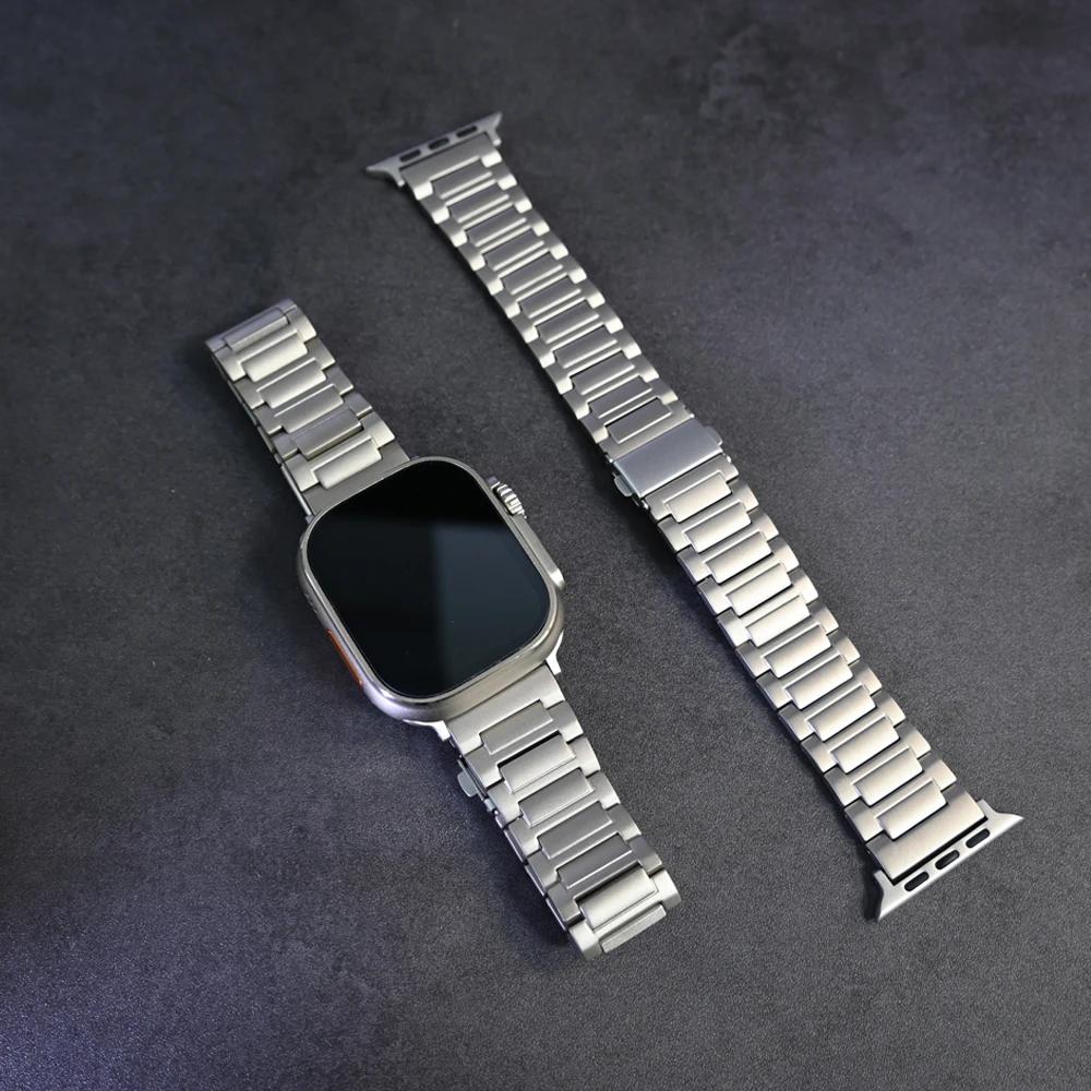 Ultra Titanium Bracelet for Apple Watch 49mm 46mm 45mm 44mm Luxury Metal Strap for IWatch Series 10 9 8 7 6 5 SE 42mm 41mm Band
