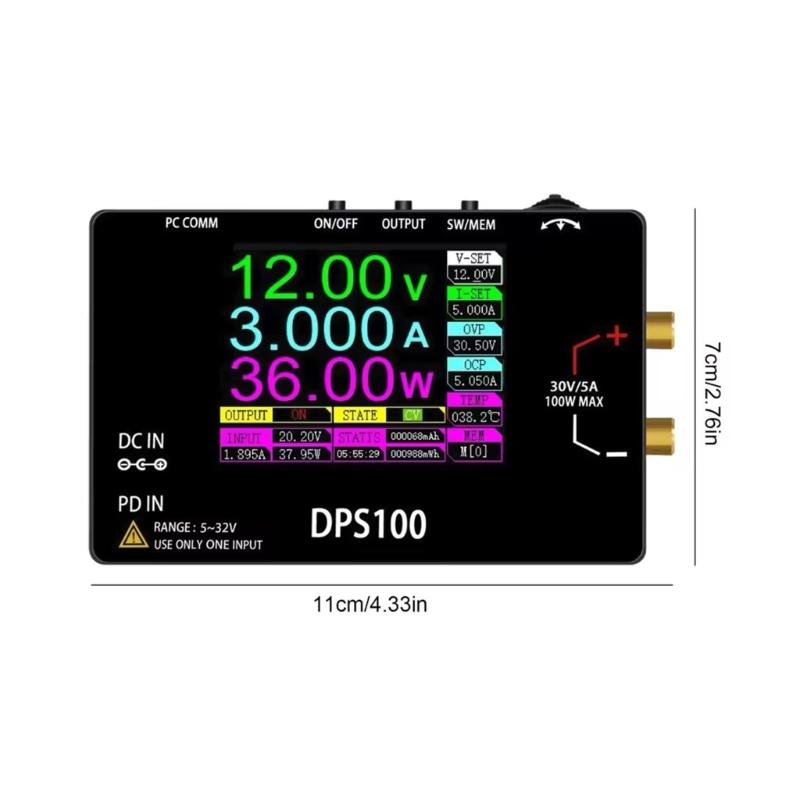 2.4Inch Color Screen Power Supply High Precisions Digital Control DC30V 5A 100W Adjustable Voltage Regulator