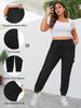 1XL-5XL Übergröße Sporthose Lange Hose für Damen mit Bündchen an den Knöcheln Workwear-Stil Locker sitzende Lässige Jogginghose mit Taschen.