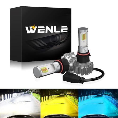 

[New model for 2025!] WENLE PSX26W LED fog lamp with 3 color switching, white/yellow/blue, for DC12V vehicles, high brightness, bright 15000LM, 4