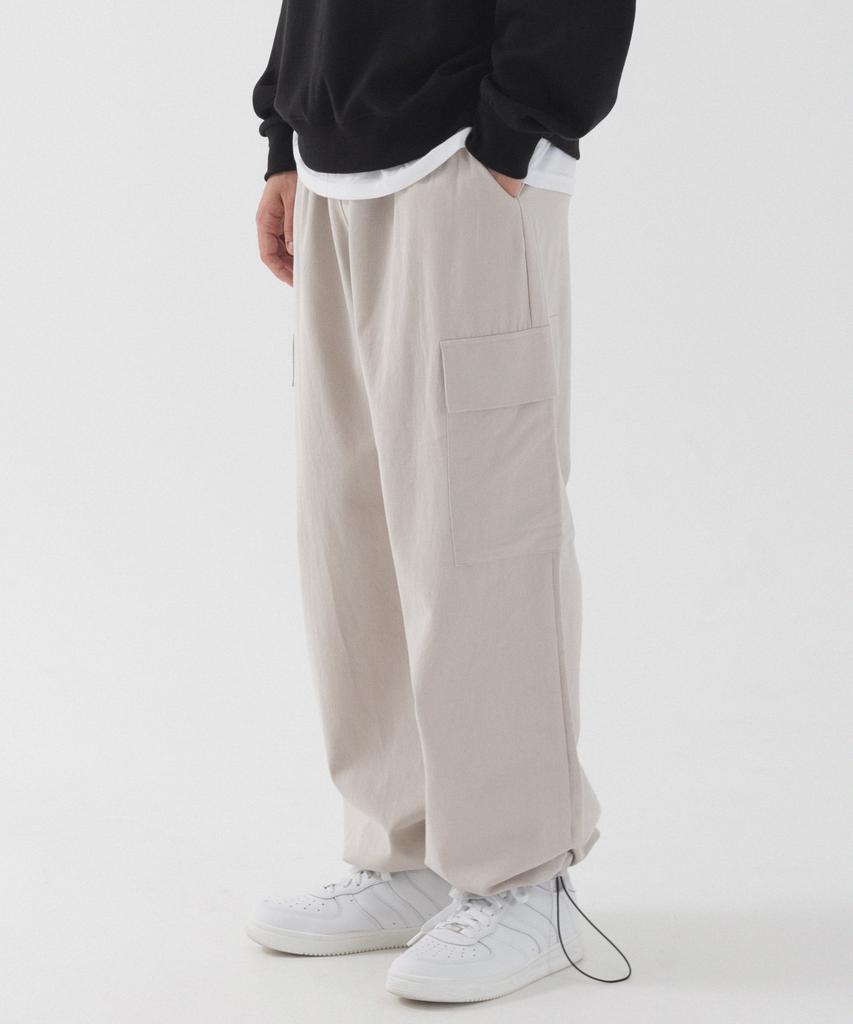 PIANER [2 Pack] String Wide Cotton Cargo Pants (5 Colors)