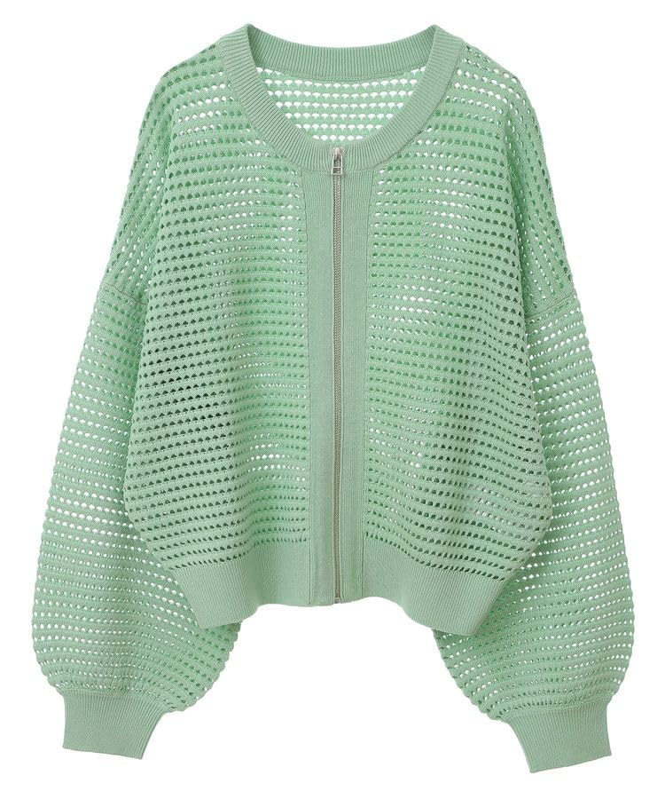 

American Holik Mesh Knit Mint Women s Zip-up Cardigan, HD51L2D0200, м ятний