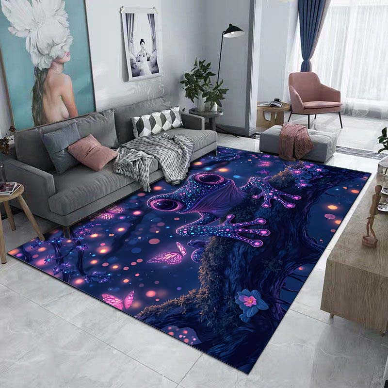 1PC Fantasy frog and butterflies Print Carpet Rug for Living Room Bedroom Sofa Doormat Home Decor Non-slip Floor Mat