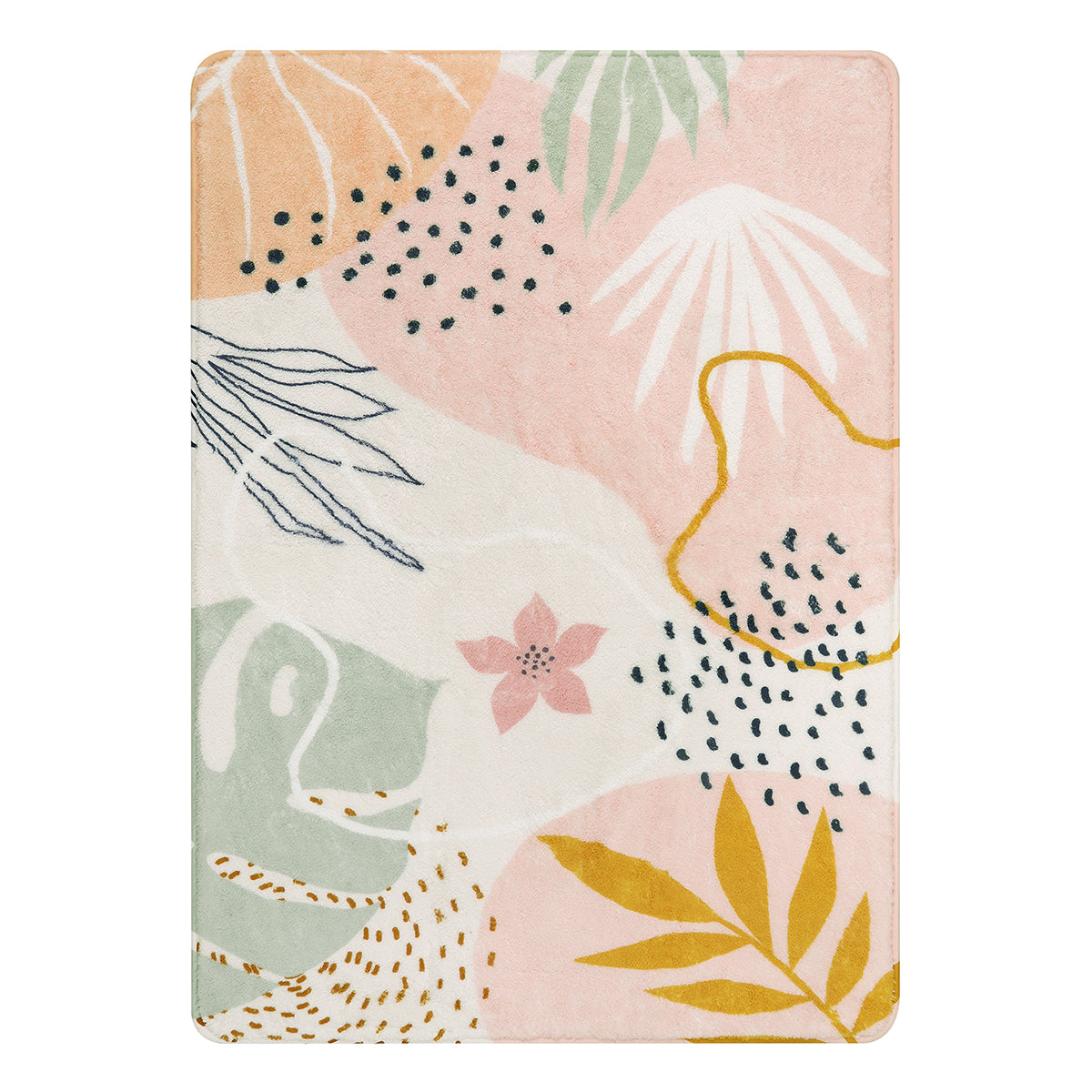 

Моющиеся ковры в стиле бохо для гостиной, мягкие ковры для детской комнаты, низкослойные накидки с растительным принтом для кухни, прихожей, столовой, домашнего декора 40X60cm-16x24in